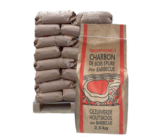 BBQ au travail Charbon de bois 2,5kg - 180 sacs/Palette